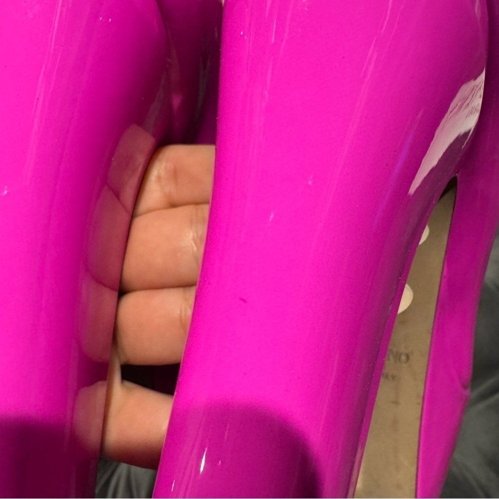 Size 38.5 Valentino Garavani 135mm Tan-go patent leather pumps Hot Pink - Picture 4 of 7